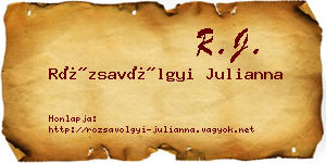 Rózsavölgyi Julianna névjegykártya