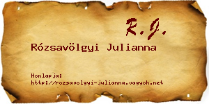 Rózsavölgyi Julianna névjegykártya